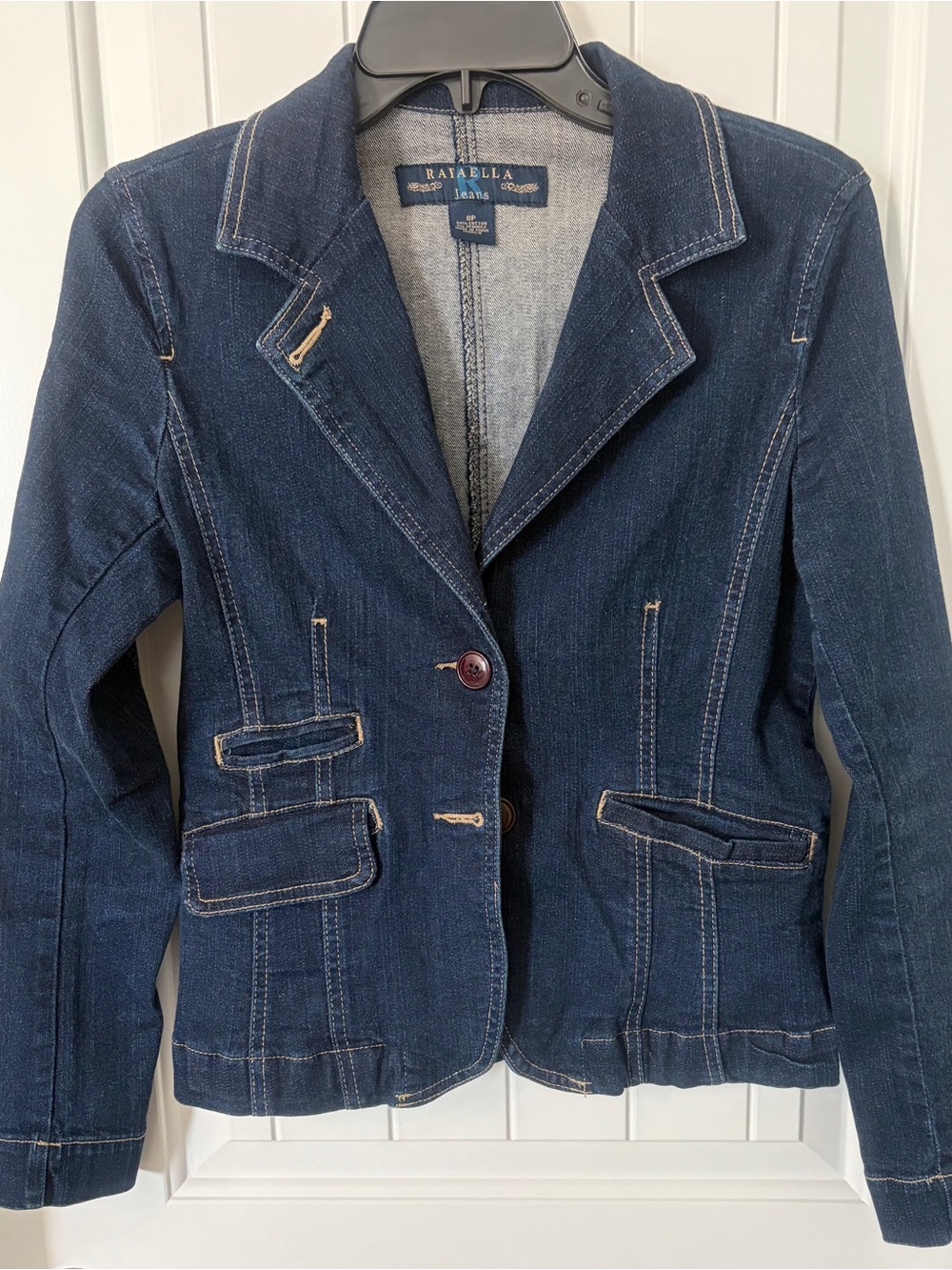 Rafaella Navy Denim Tailored Blazer Jacket